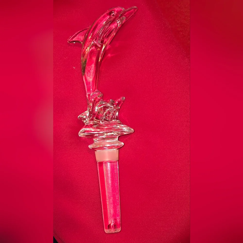 Mikasa Crystal Glass Dolphin Decanter Bottle Stopper - 7